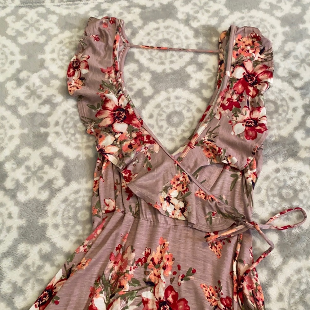 Wrap around floral dress